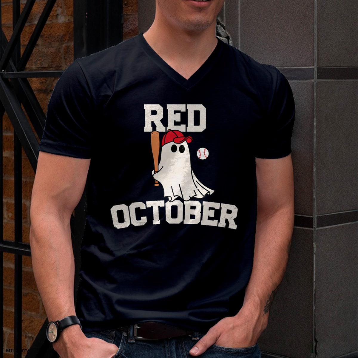 Hallowen Shirts for Family, Funny hallowen shirts, Hallowen Unisex T-Shirt/Hoodie/Sweatshirt HLT00 - Red October Halloween Ghost Playing Baseball Funny Baseball T-Shirt