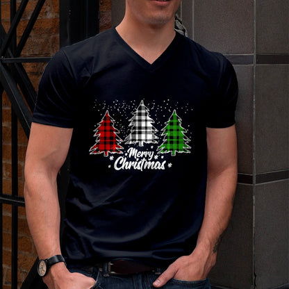 Christmas Shirts for Family, Funny christmas shirts, Christmas Unisex T-Shirt/Hoodie/Sweatshirt HLT00 - Merry Christmas Tree Xmas Buffalo Plaid Red White Green T-Shirt