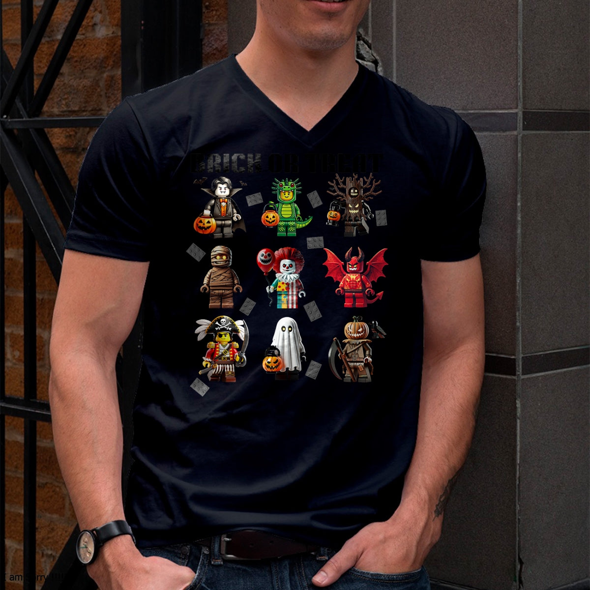 Hallowen Shirts for Family, Funny hallowen shirts, Hallowen Unisex T-Shirt/Hoodie/Sweatshirt HLT00 - Building Bricks Halloween Brick Or Treat Costume Monsters T-Shirt