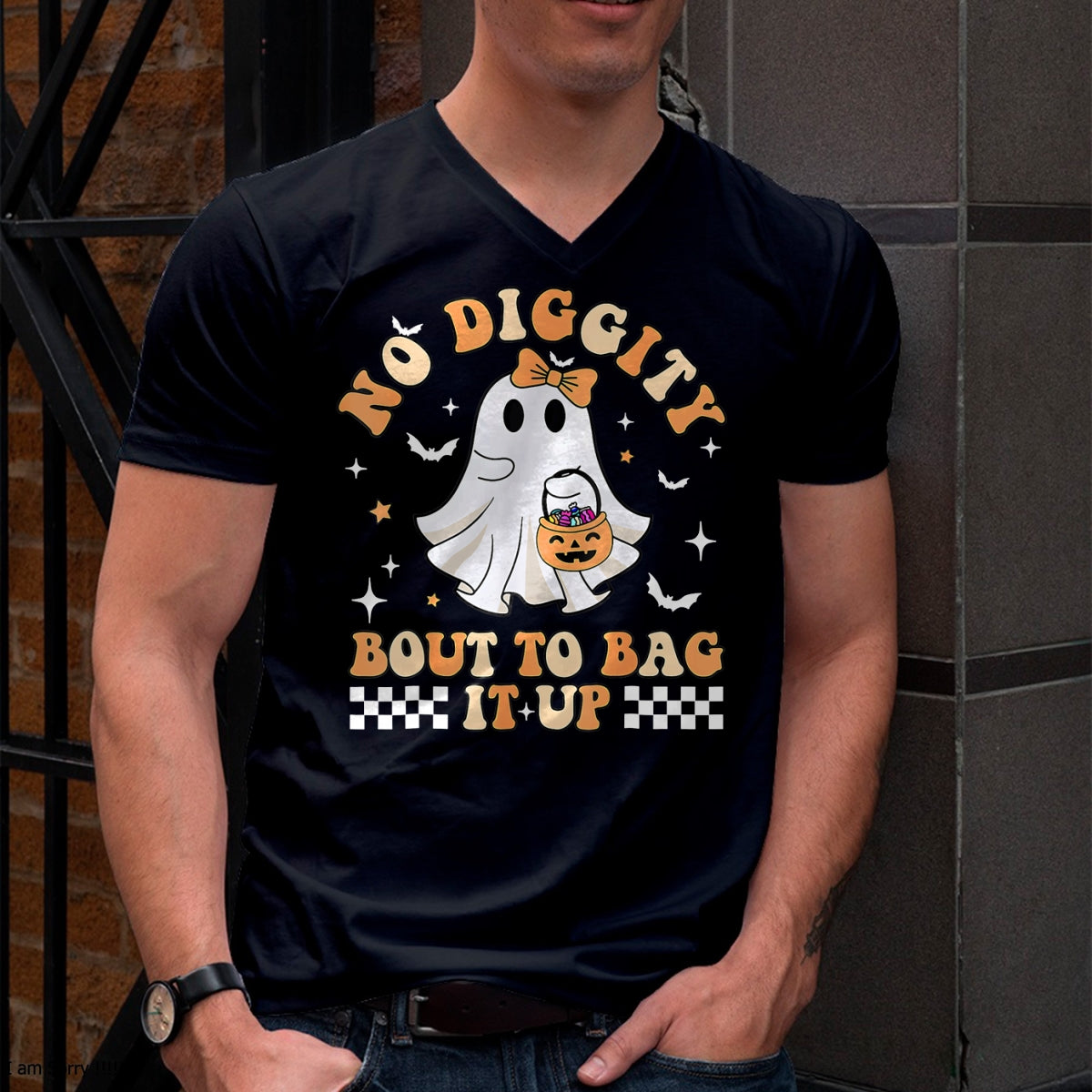 Hallowen Shirts for Family, Funny hallowen shirts, Hallowen Unisex T-Shirt/Hoodie/Sweatshirt HLT00 - Halloween Ghost Funny No Diggity Bout To Bag It Up Spooky T-Shirt