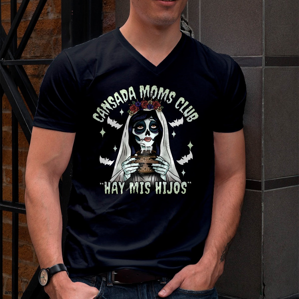 Hallowen Shirts for Family, Funny hallowen shirts, Hallowen Unisex T-Shirt/Hoodie/Sweatshirt HLT00 - Cansada Moms Club Ay Mis Hijos Halloween Mexican Spooky T-Shirt