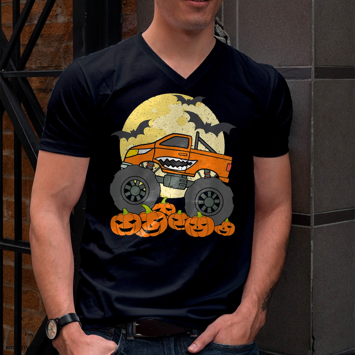Hallowen Shirts for Family, Funny hallowen shirts, Hallowen Unisex T-Shirt/Hoodie/Sweatshirt HLT00 - Kids Monster Truck Halloween Jack O Lantern Moon Pumpkin Toddler T-Shirt
