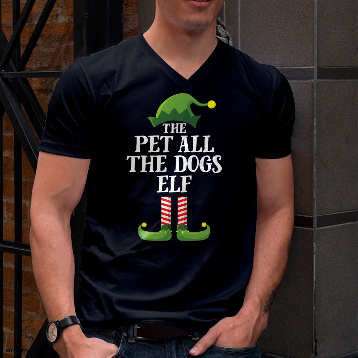 Christmas Shirts for Family, Funny christmas shirts, Christmas Unisex T-Shirt/Hoodie/Sweatshirt HLT00 - Pet All The Dogs Elf Matching Family Group Christmas Pajama T-Shirt