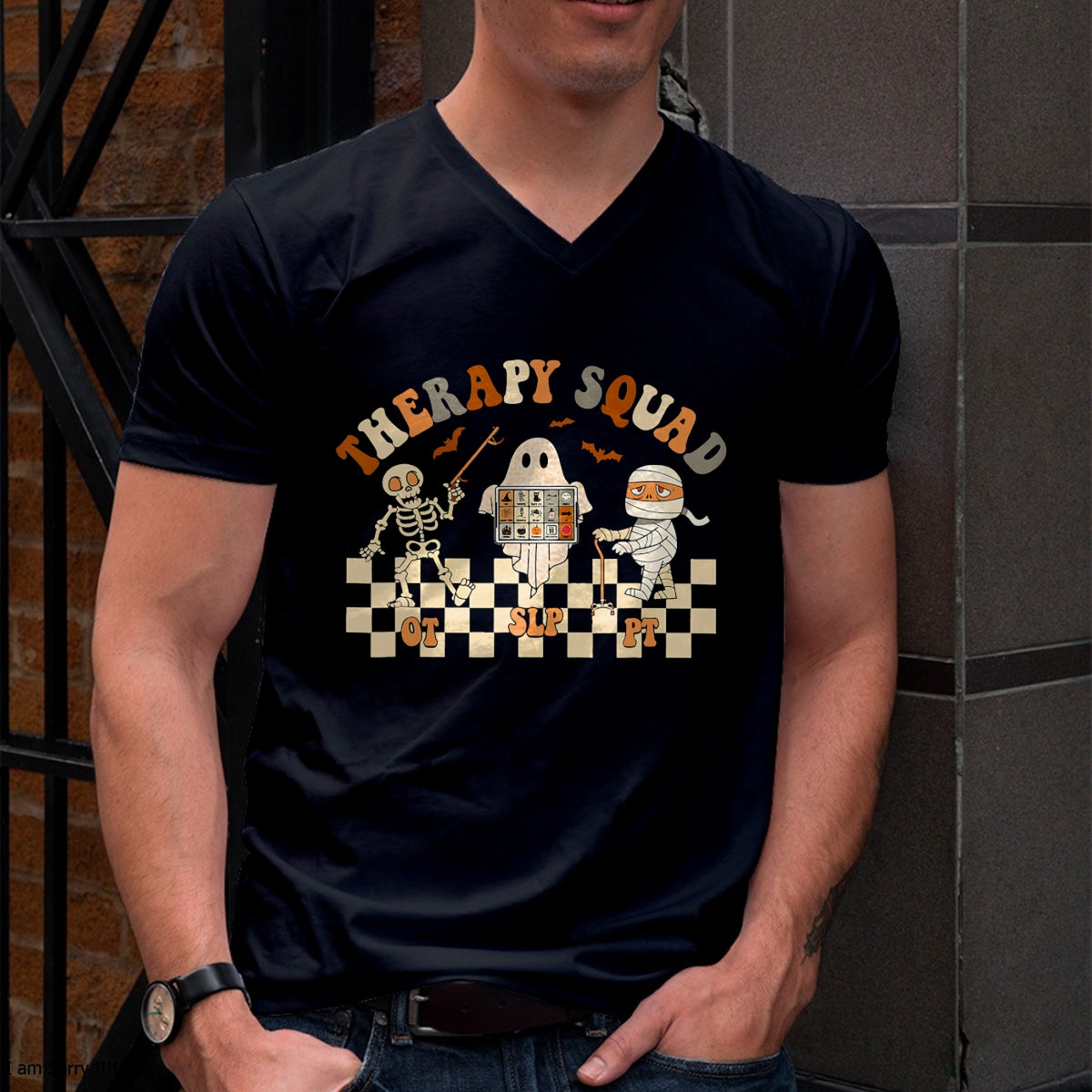 Hallowen Shirts for Family, Funny hallowen shirts, Hallowen Unisex T-Shirt/Hoodie/Sweatshirt HLT00 - Retro Therapy Squad SLP OT PT Team Halloween Speech Physical T-Shirt
