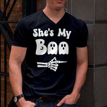 Hallowen Shirts for Family, Funny hallowen shirts, Hallowen Unisex T-Shirt/Hoodie/Sweatshirt HLT00 - She’s My Boo Skeleton Couples Matching Couple Halloween T-Shirt