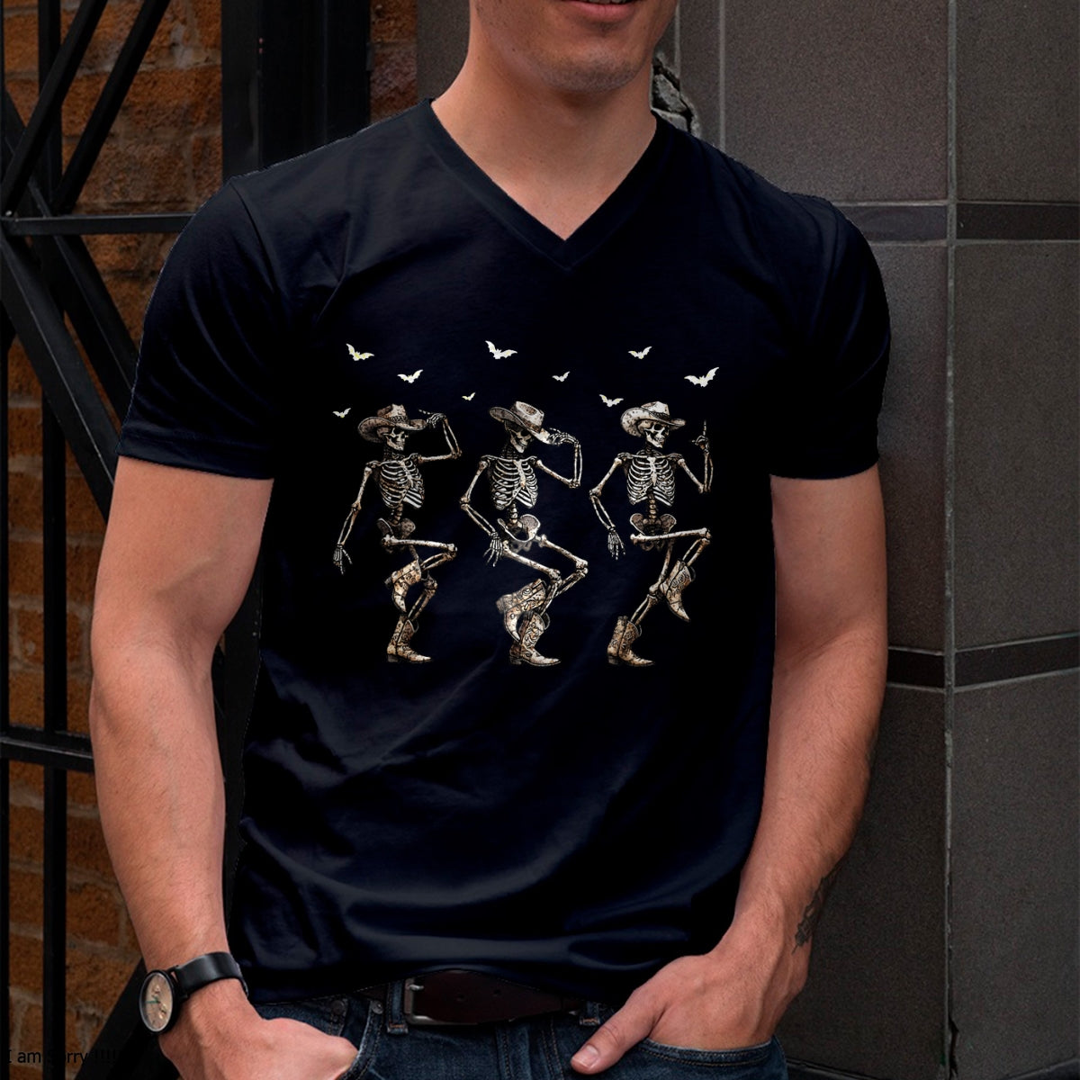 Hallowen Shirts for Family, Funny hallowen shirts, Hallowen Unisex T-Shirt/Hoodie/Sweatshirt HLT00 - Western Halloween Cowboy Skeletons Dance couple matching tee T-Shirt