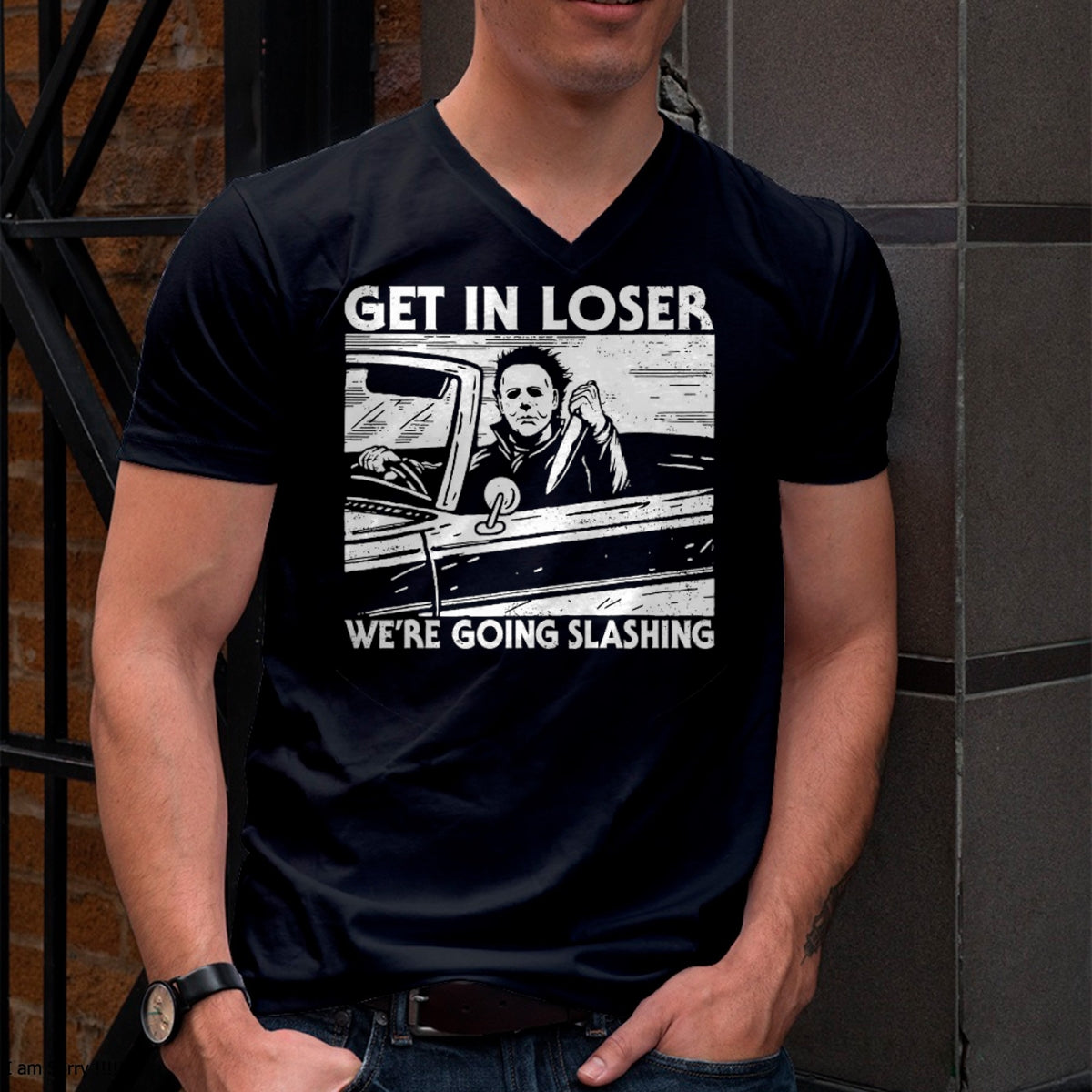 Hallowen Shirts for Family, Funny hallowen shirts, Hallowen Unisex T-Shirt/Hoodie/Sweatshirt HLT00 - Horror Halloween Character Get In Loser We're Going Slashing T-Shirt