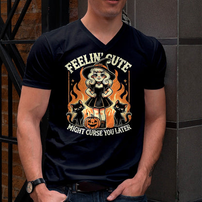 Hallowen Shirts for Family, Funny hallowen shirts, Hallowen Unisex T-Shirt/Hoodie/Sweatshirt HLT00 - Halloween Feelin' Cute Might Curse You Later T-Shirt