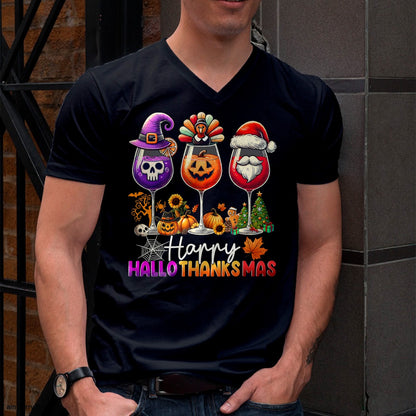 Hallowen Shirts for Family, Funny hallowen shirts, Hallowen Unisex T-Shirt/Hoodie/Sweatshirt HLT00 - Happy Hallothanksmas Halloween Thanksgiving Christmas T-Shirt