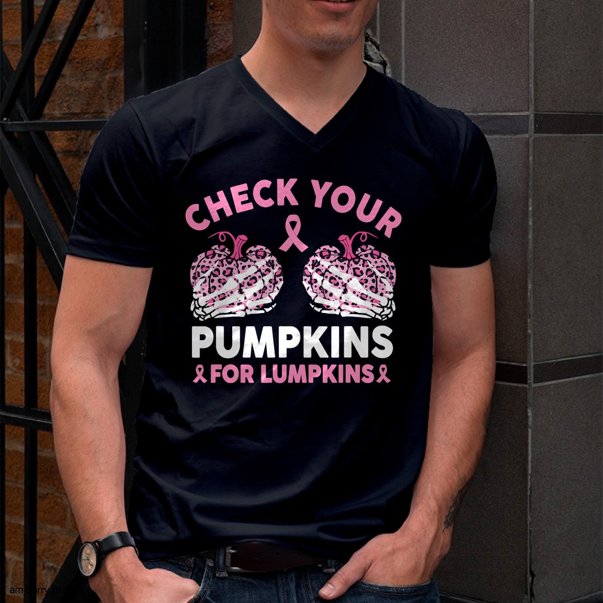 Hallowen Shirts for Family, Funny hallowen shirts, Hallowen Unisex T-Shirt/Hoodie/Sweatshirt HLT00 - Check Your Pumpkins Breast Cancer Awareness Halloween Women T-Shirt