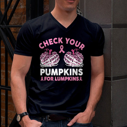 Hallowen Shirts for Family, Funny hallowen shirts, Hallowen Unisex T-Shirt/Hoodie/Sweatshirt HLT00 - Check Your Pumpkins Breast Cancer Awareness Halloween Women T-Shirt