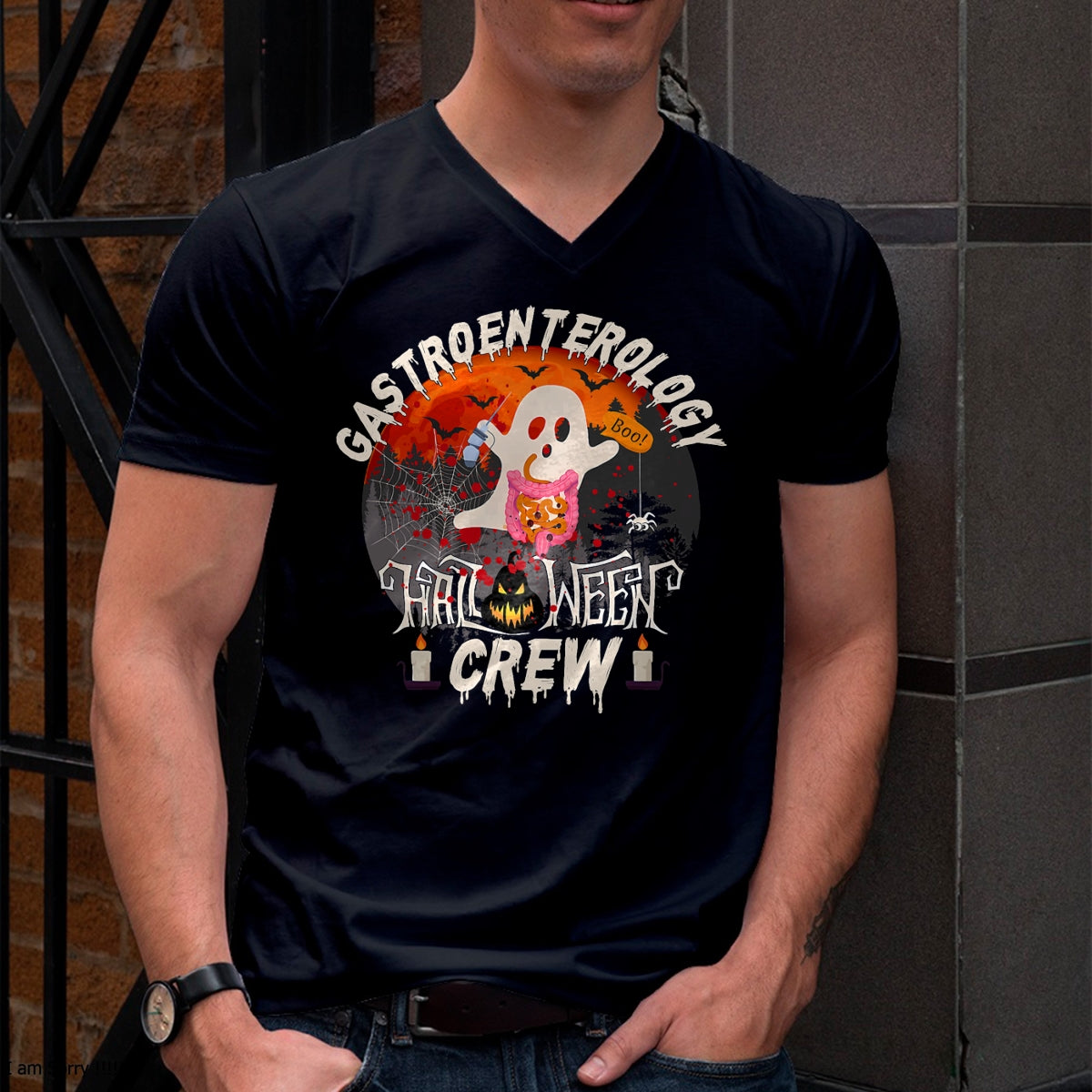 Hallowen Shirts for Family, Funny hallowen shirts, Hallowen Unisex T-Shirt/Hoodie/Sweatshirt HLT00 - Spooky gastroenterology Boo Crew endoscopy tech Halloween T-Shirt