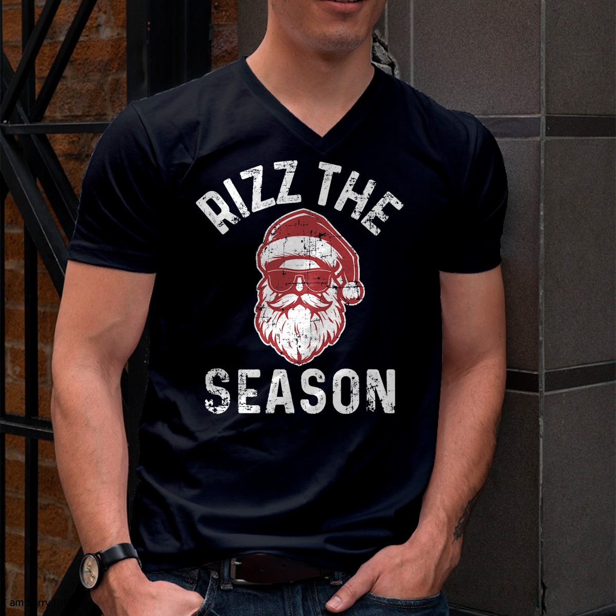 Christmas Shirts for Family, Funny christmas shirts, Christmas Unisex T-Shirt/Hoodie/Sweatshirt HLT00 - Rizz The Season Funny Christmas Rizzmas Santa Claus Rizzler T-Shirt