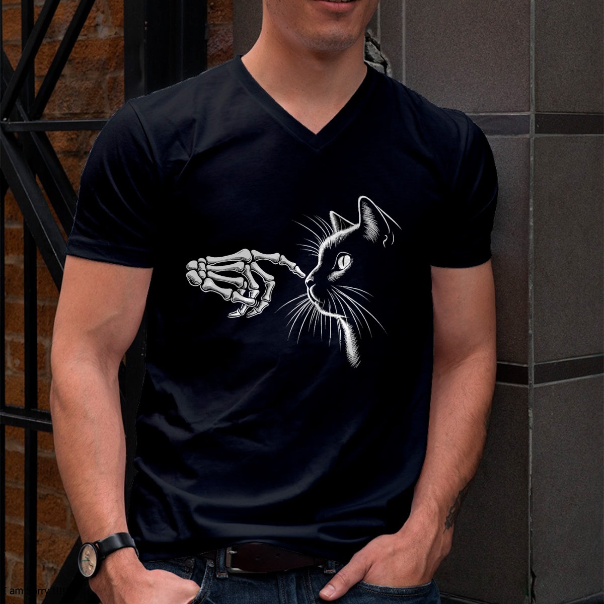 Hallowen Shirts for Family, Funny hallowen shirts, Hallowen Unisex T-Shirt/Hoodie/Sweatshirt HLT00 - Skeleton Hand Boop Black Cat Pet For Women Men Halloween T-Shirt