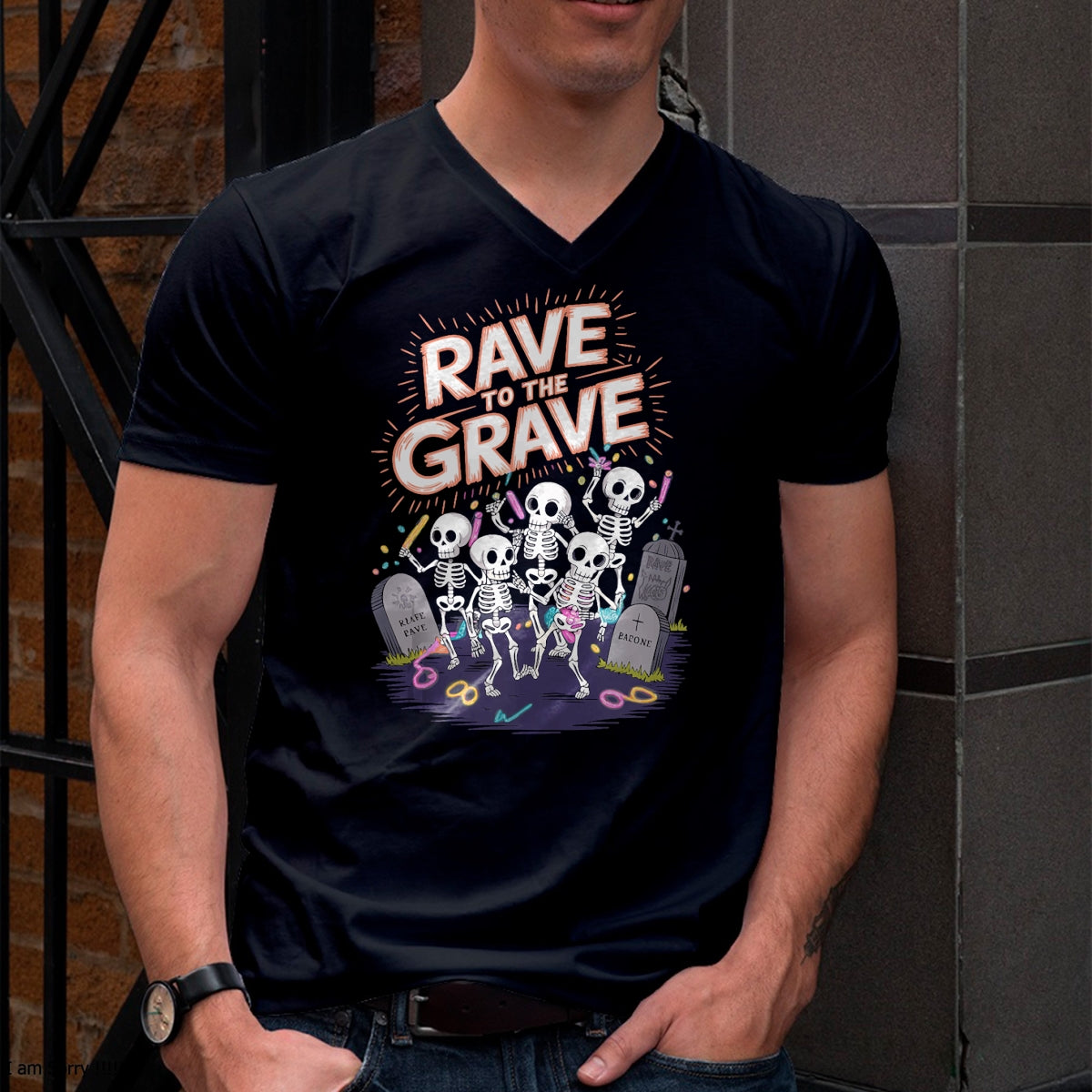 Hallowen Shirts for Family, Funny hallowen shirts, Hallowen Unisex T-Shirt/Hoodie/Sweatshirt HLT00 - Rave to the Grave Halloween Rave Spooky Rave Tank Top
