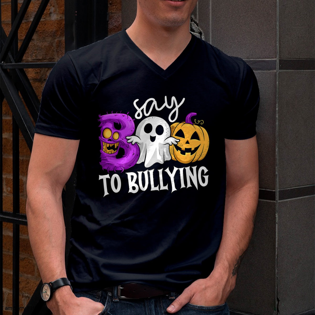 Hallowen Shirts for Family, Funny hallowen shirts, Hallowen Unisex T-Shirt/Hoodie/Sweatshirt HLT00 - Say Boo To Bullying Orange Anti Bullying Unity Day Halloween T-Shirt