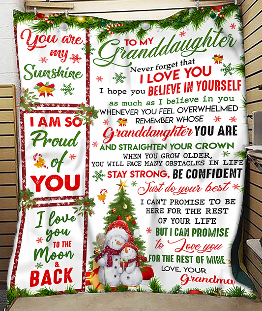 BLANKET FOR GRANDDAUGHTER – COMFORT & WARMTH CHRISTMAS GIFT FROM GRANDMA  Sherpa Fleece Quilt Blanket NTTD00