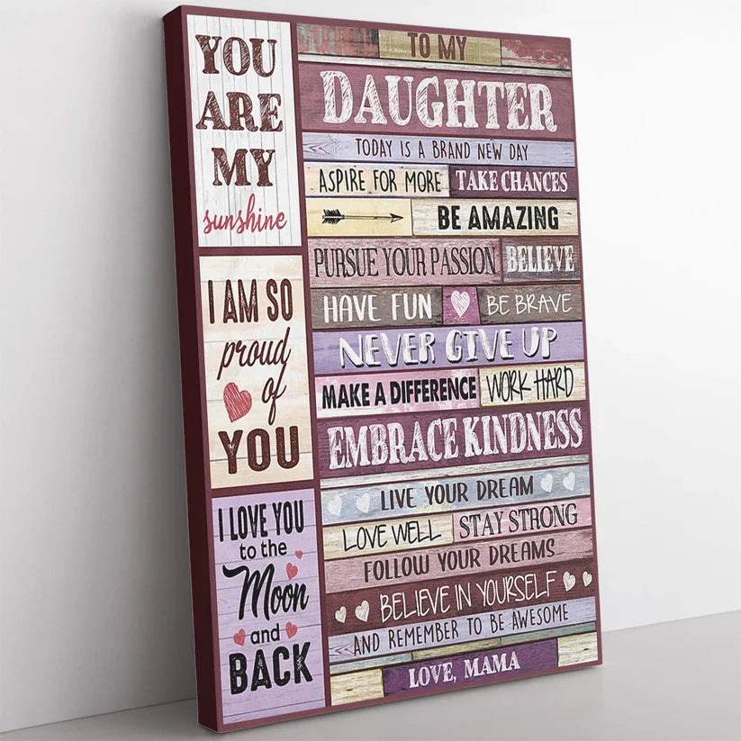 To My Daughter From Mom Canvas