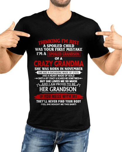NOVEMBER - THINK I'M SPOILED? WRONG—I'M A CRAZY GRANDMA’S GRANDSON - FROM GRANDMA - TLEE11 (SKU2603-186-11)
