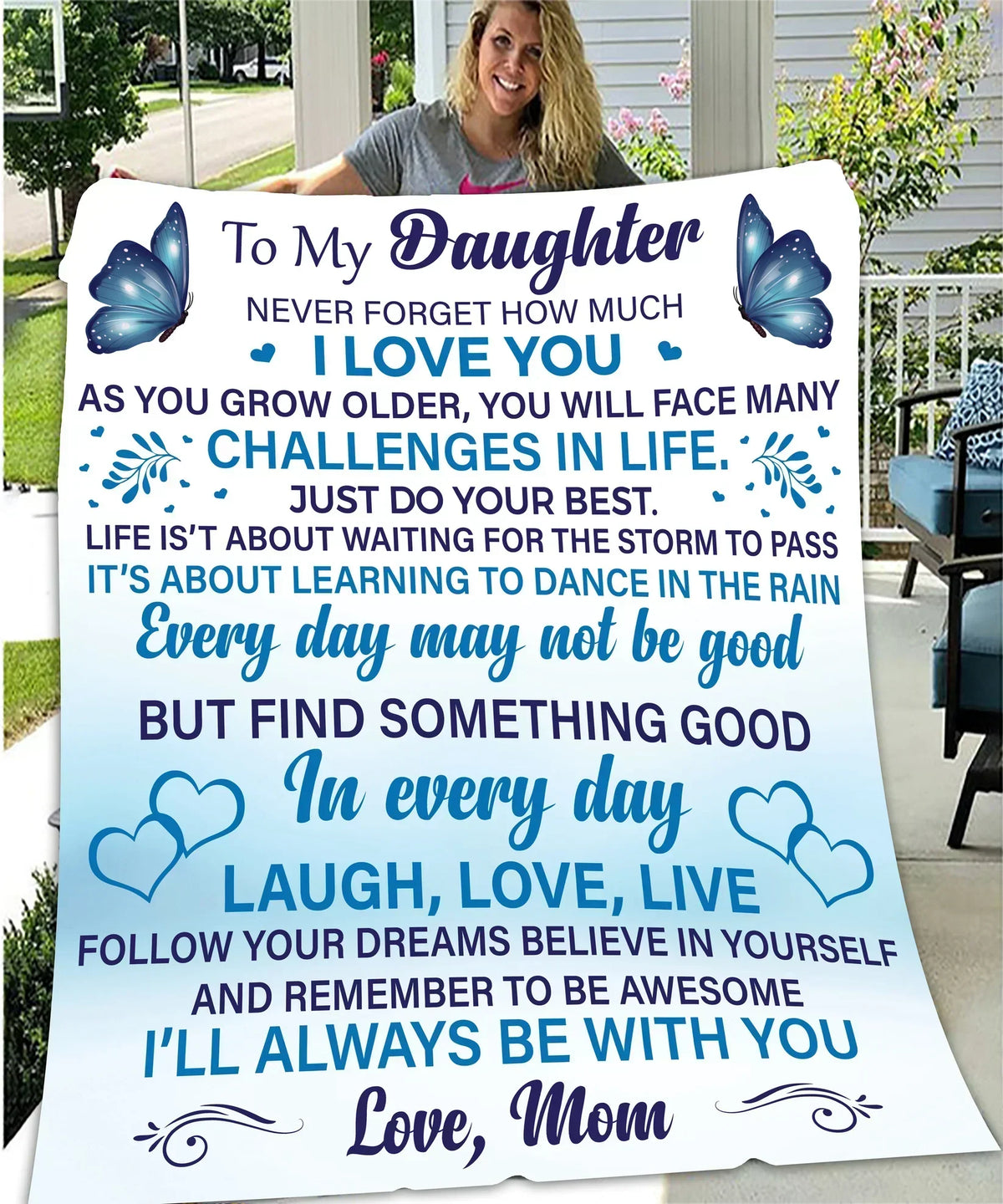Daughter Never Forget Blanket From mom - TLEE (SKUB07-30)