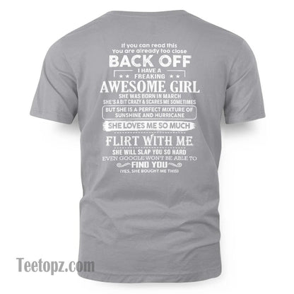 March – Awesome Girlfriend Born In March – Special gift for your Boyfriend – From Wife TLEE03 (SKU06-17-03)