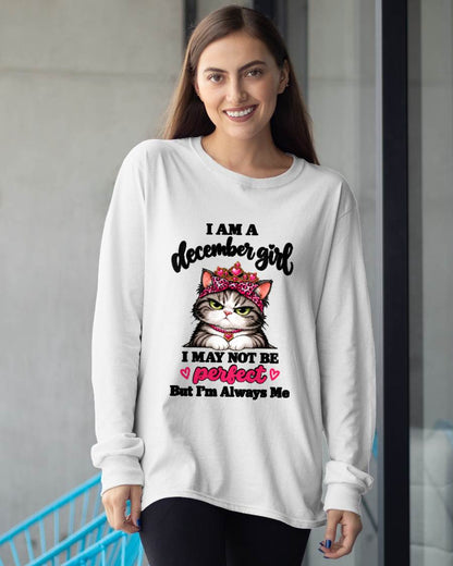 DECEMBER GIRL CAT SHIRT – ALWAYS ME - FOR WOMEN - TLEE12 (SKU2610-100-12)