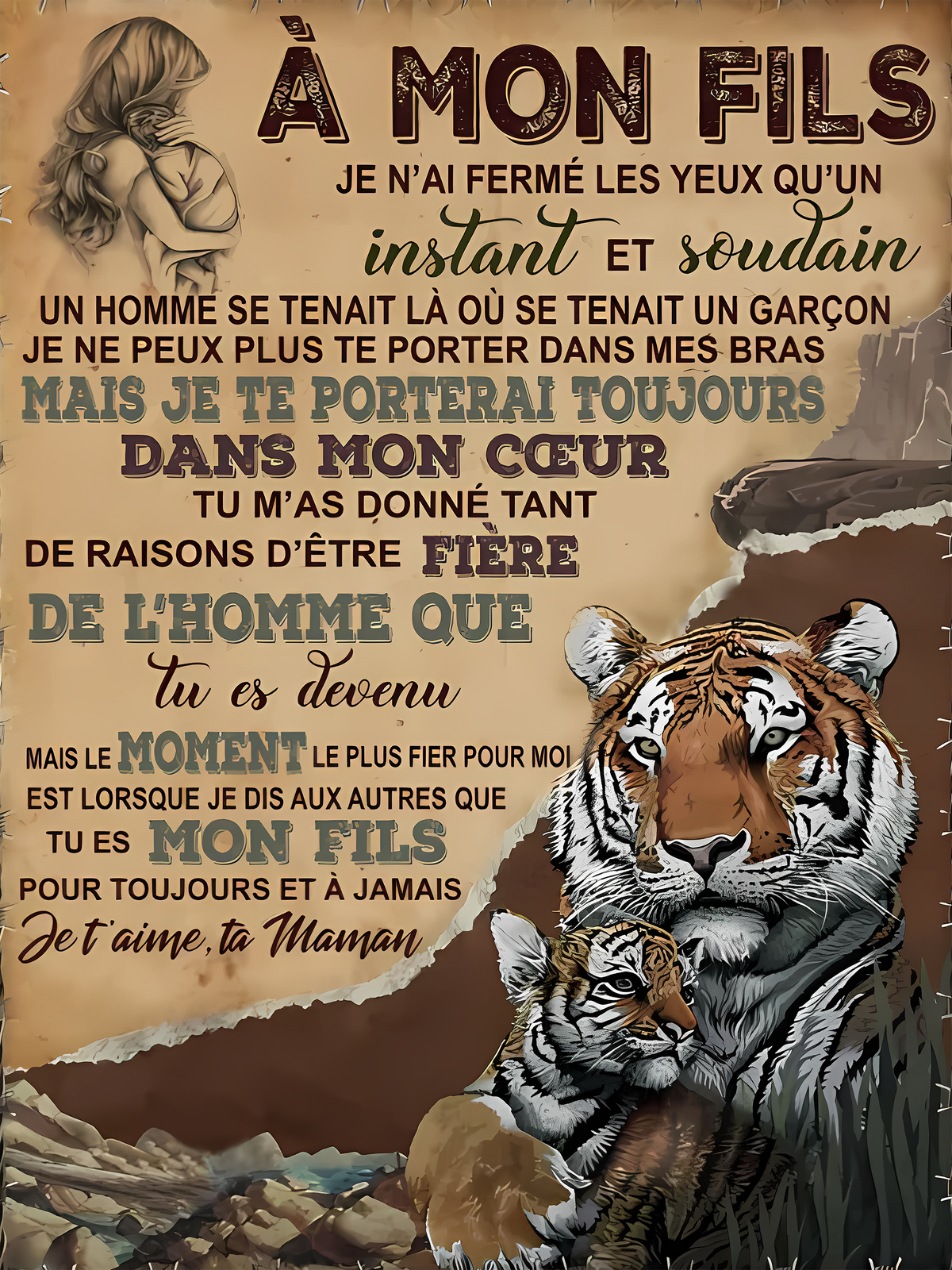Cadeau Spécial Pour Ton Fils Couverture - De Maman (SKU-CHAU-B06)
