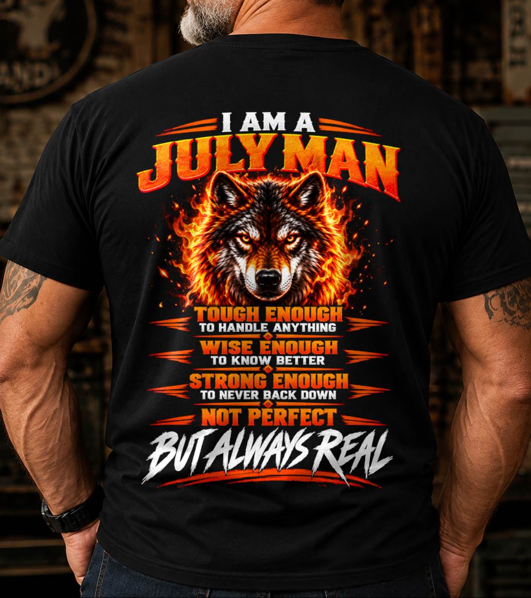 JULY – NOT PERFECT BUT ALWAYS REAL , WOLF SHIRT - FOR MAN - TLEE07 (SKU2610-56-07)