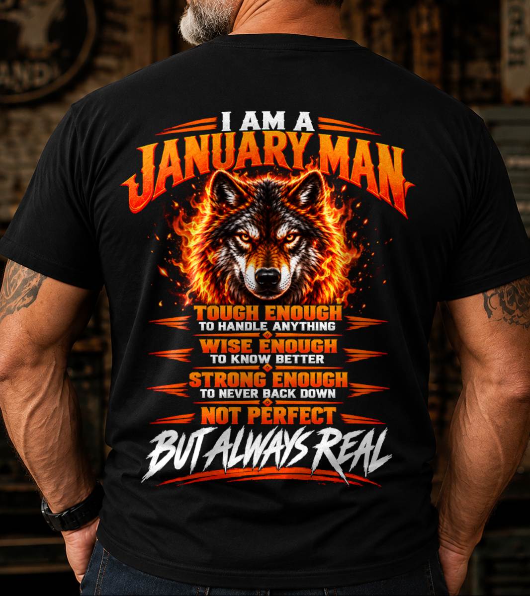 JANUARY – NOT PERFECT BUT ALWAYS REAL , WOLF SHIRT - FOR MAN - TLEE01 (SKU2610-56-01)