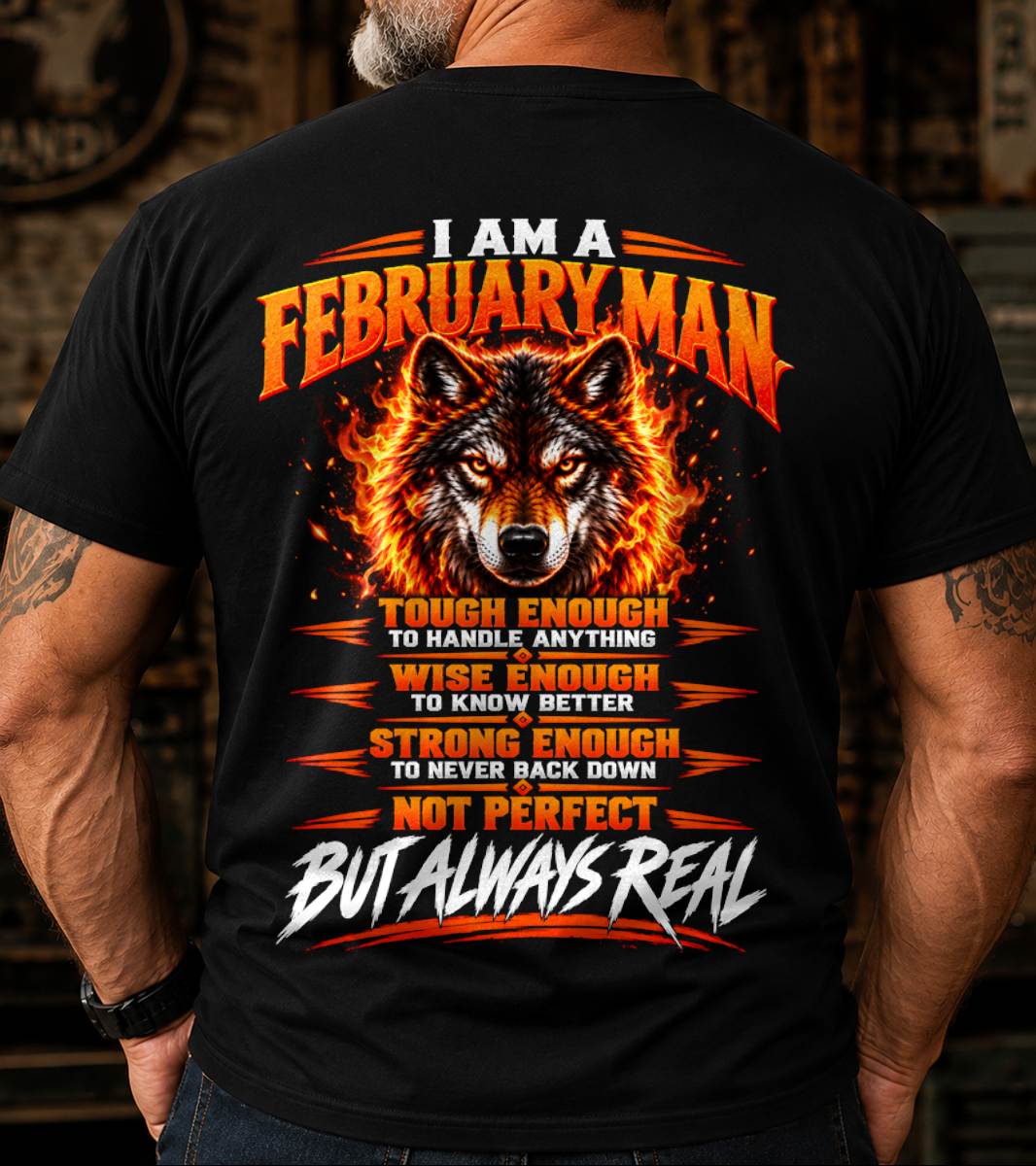 FEBRUARY – NOT PERFECT BUT ALWAYS REAL , WOLF SHIRT - FOR MAN - TLEE02 (SKU2610-56-02)