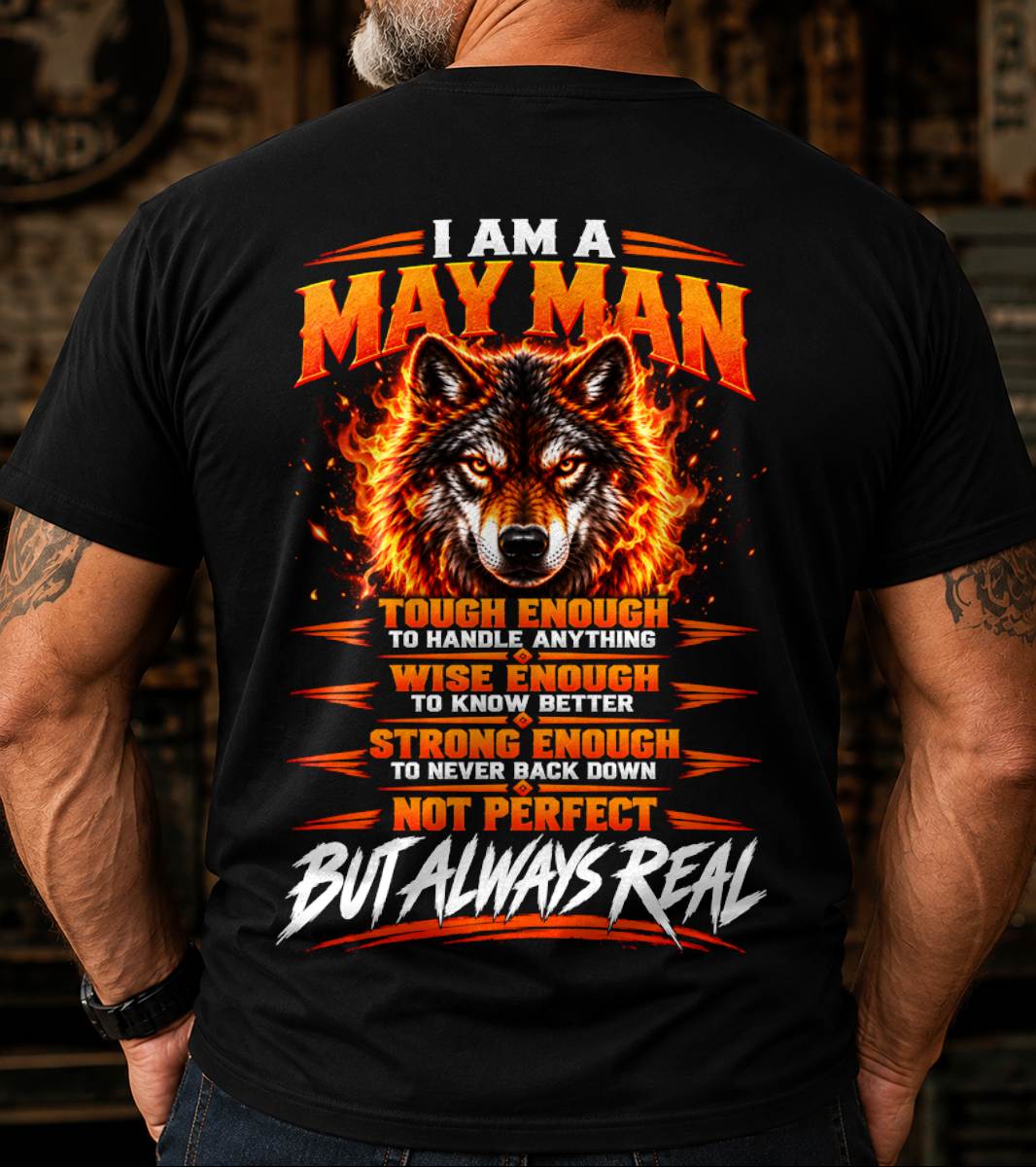 MAY – NOT PERFECT BUT ALWAYS REAL , WOLF SHIRT - FOR MAN - TLEE05 (SKU2610-56-05)