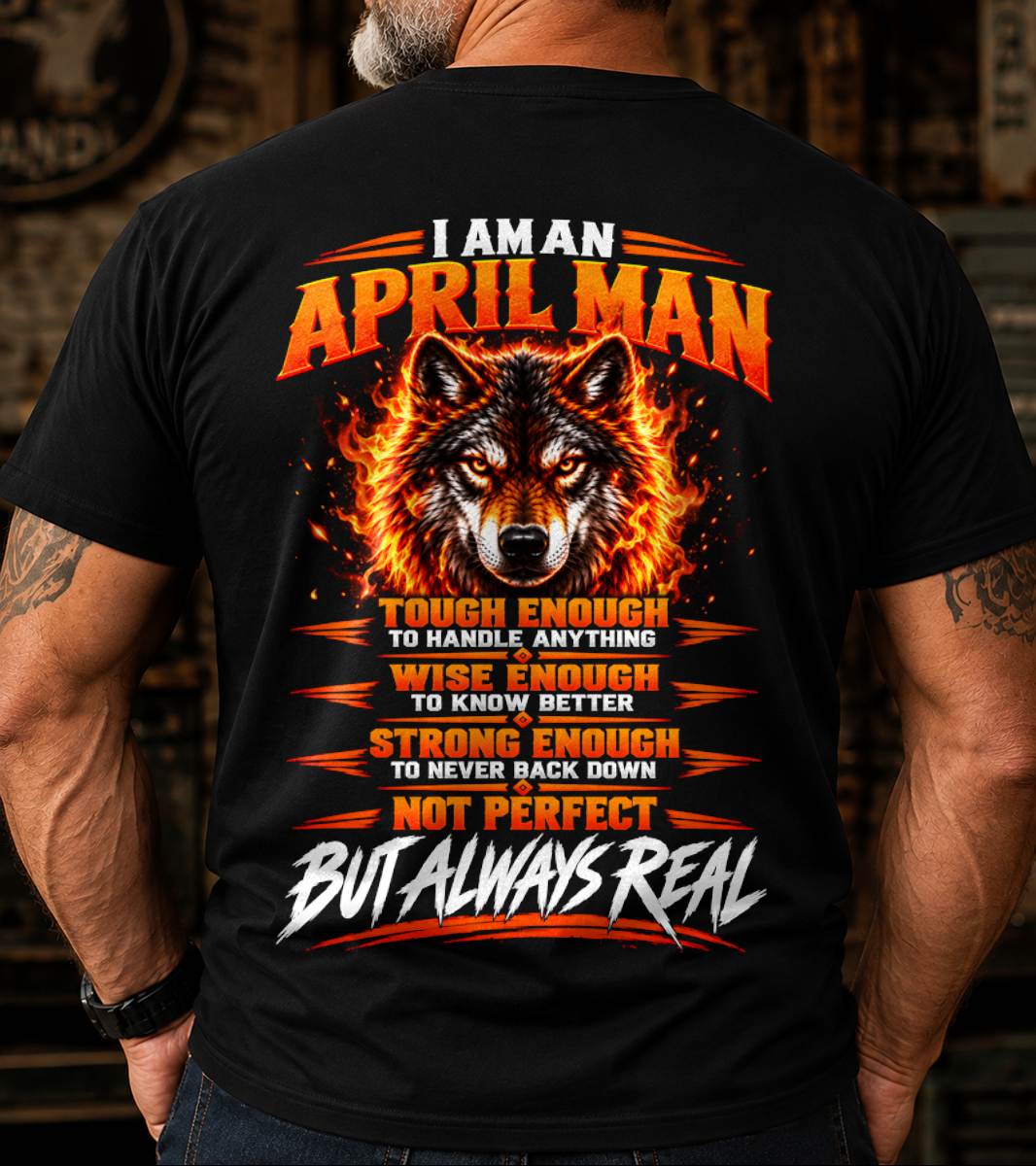 APRIL – NOT PERFECT BUT ALWAYS REAL , WOLF SHIRT - FOR MAN - TLEE04 (SKU2610-56-04)