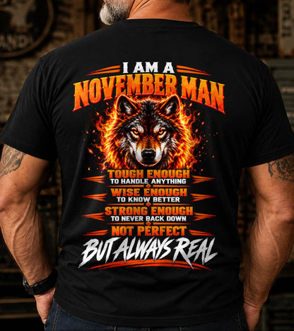 NOVEMBER – NOT PERFECT BUT ALWAYS REAL , WOLF SHIRT - FOR MAN - TLEE11 (SKU2610-56-11)