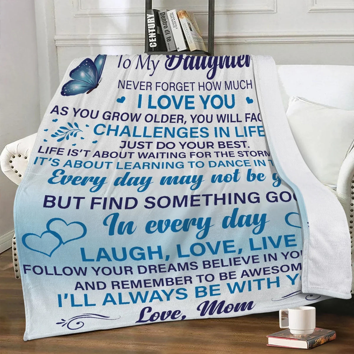 Daughter Never Forget Blanket - from mom - TLEE (SKUB07-30)