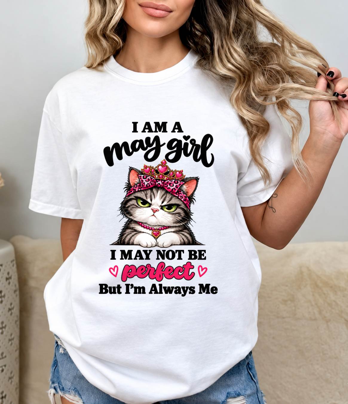MAY GIRL CAT SHIRT – ALWAYS ME - FOR WOMEN - TLEE05 (SKU2610-100-05)