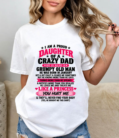 JANUARY - PROUD DAUGHTER OF A CRAZY DAD - FROM DAD - TLEE01 (SKU2610-540-01)