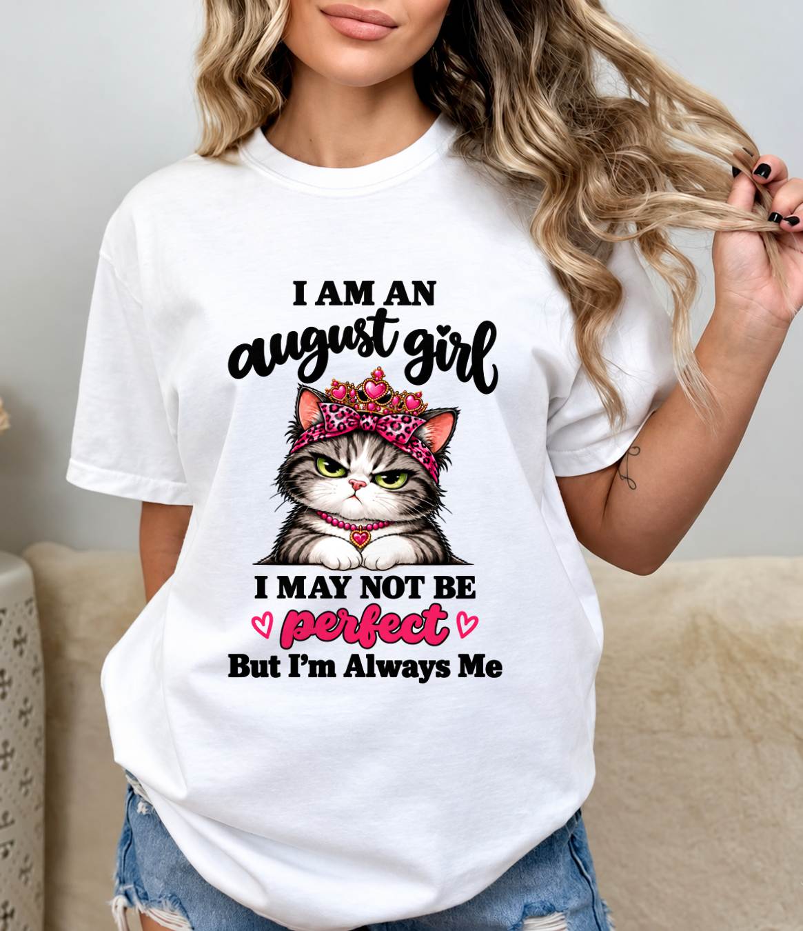 AUGUST GIRL CAT SHIRT – ALWAYS ME - FOR WOMEN - TLEE08 (SKU2610-100-08)