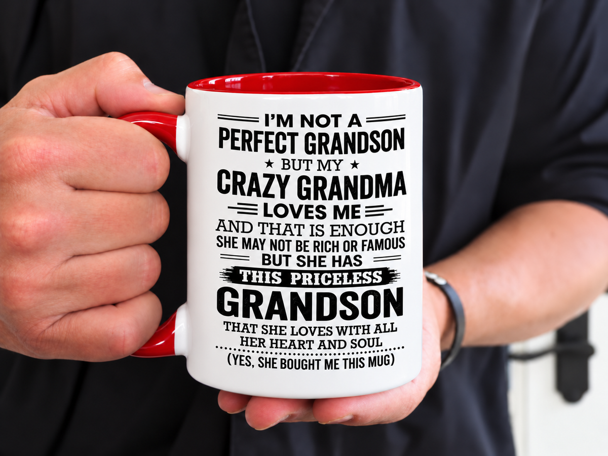 I'm Not a Perfect Grandson – Funny Christmas Gift Mug from Grandma