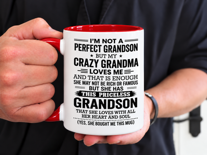 I'm Not a Perfect Grandson – Funny Christmas Gift Mug from Grandma