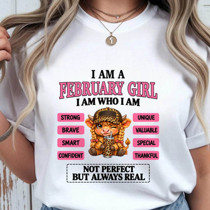 FEBRUARY GIRL – UNIQUE AND FEARLESS WOMAN TEE - FOR WOMEN - TLEE02 (SKU2610-616-02)