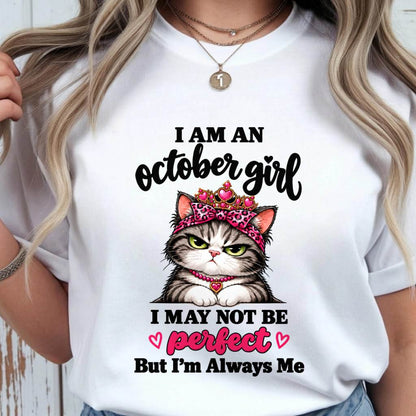 OCTOBER GIRL CAT SHIRT – ALWAYS ME - FOR WOMEN - TLEE10 (SKU2610-100-10)