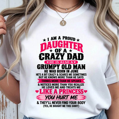 JUNE - PROUD DAUGHTER OF A CRAZY DAD - FROM DAD - TLEE06 (SKU2610-540-06)