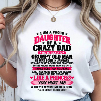 JANUARY - PROUD DAUGHTER OF A CRAZY DAD - FROM DAD - TLEE01 (SKU2610-540-01)