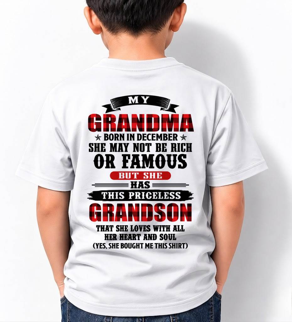 DECEMBER GRANDMA - HER PRICELESS GRANDSON - FROM GRANDMA - TLEE12 (SKU2606-337-12)