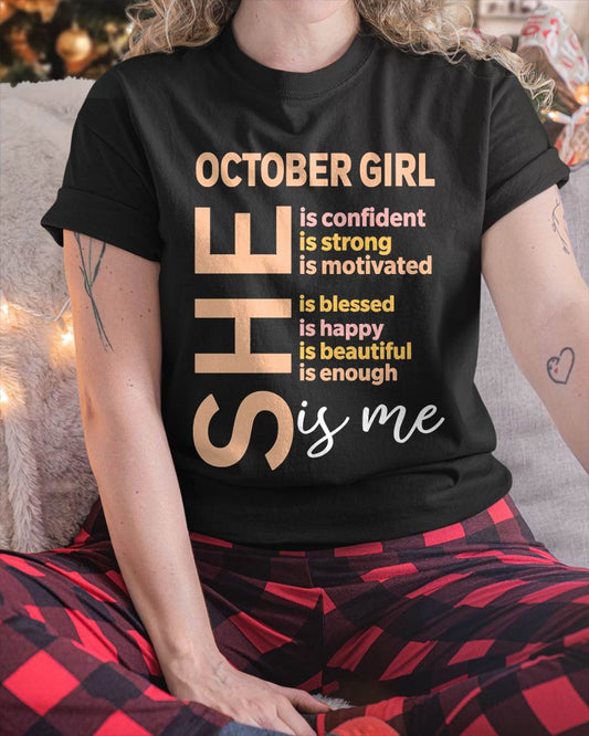 OCTOBER GIRL - SELF LOVE TYPOGRAPHY - FOR WOMEN - TLEE10 (SKU2606-255-10)