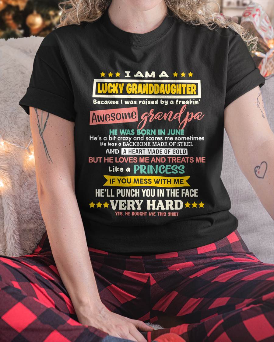 JUNE GRANDPA – BLESSED GRANDDAUGHTER RAISED BY AN AMAZING GRANDPA - FROM GRANDPA - TLEE06 (SKU2603-273-06)