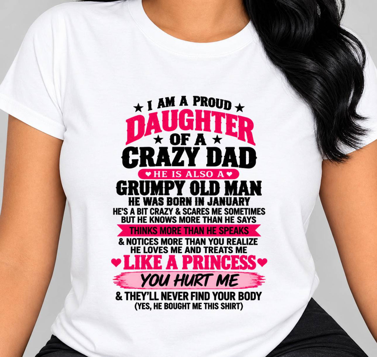 JANUARY - PROUD DAUGHTER OF A CRAZY DAD - FROM DAD - TLEE01 (SKU2610-540-01)