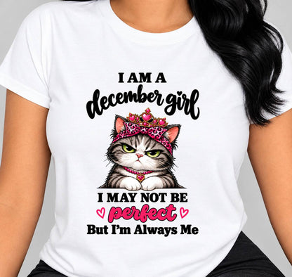 DECEMBER GIRL CAT SHIRT – ALWAYS ME - FOR WOMEN - TLEE12 (SKU2610-100-12)