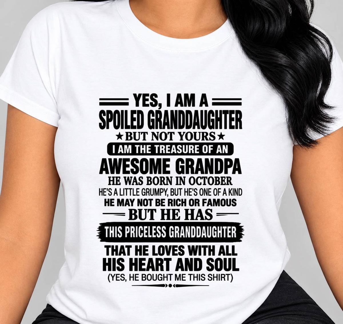 OCTOBER GRANDPA & SPOILED GRANDDAUGHTER - FROM GRANDPA - TLEE10 (SKU2609-158-10)
