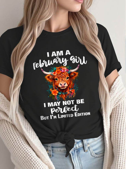 FEBRUARY GIRL ONE OF A KIND TEE - FOR WOMEN - TLEE02 (SKU2607-296-02)
